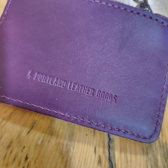 Portland Leather Sabrina Wallet Purple Lollipop Leather Snap Coin Card Holder - Picture 7 of 7